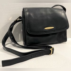 KOLTOV Navy Leather Built In Wallet Crossbody Bag